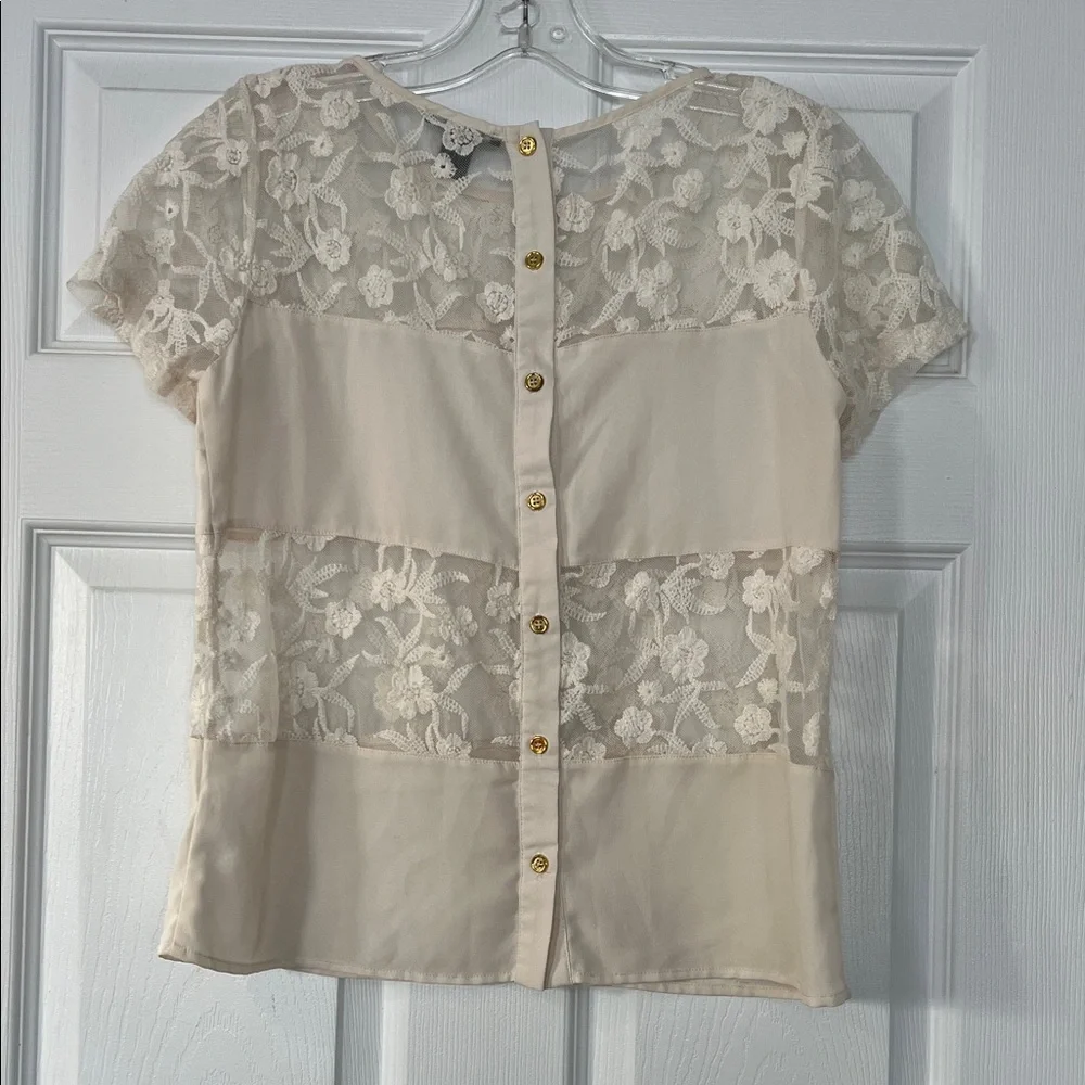 Forever 21 Floral Lace Blouse in Cream - Picture 3 of 4